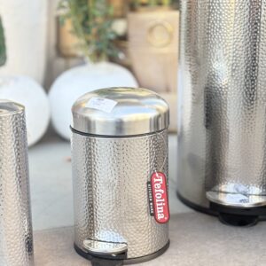 سطل حمام 3 لتر فضي مع فرشاة