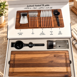 طقم 15 قطعة لوح فرم وسكاكين و شوك نعمان